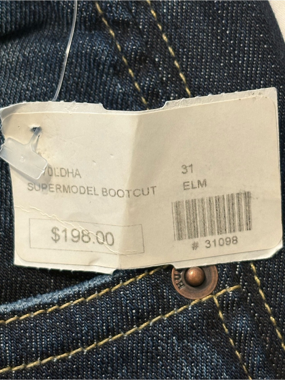 Hudson Jeans Supermodel Signature Jeans Size 31 LONG Dark Wash Elm Low Rise NWT - Picture 10 of 10